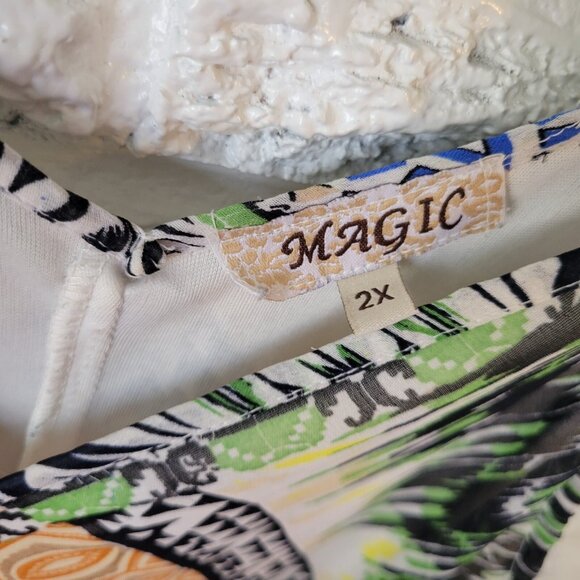 Magic Womens Dress 2X Slip Mini Layered Handkerchief Hem Boho Gold GEO28E - Picture 10 of 13